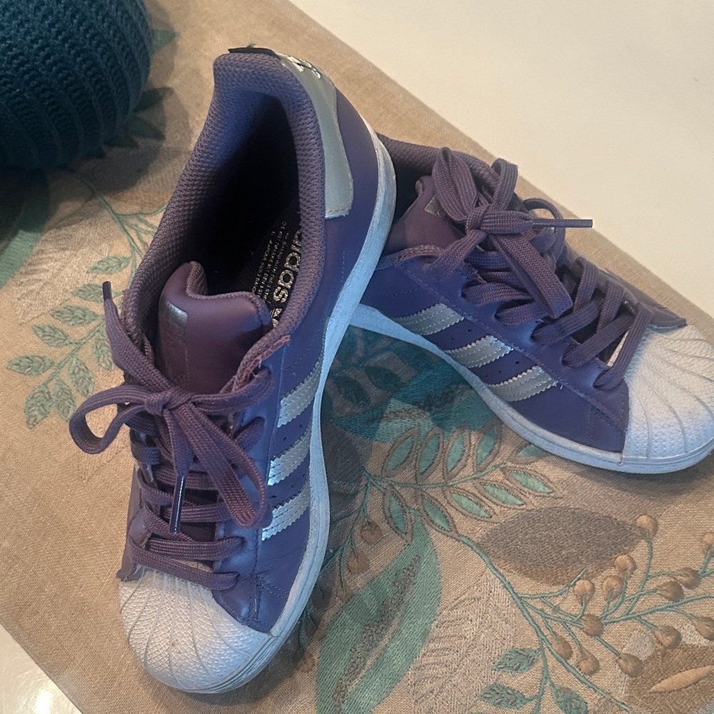Adidas Purple and Silver Casual Sneakers